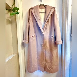 Vintage Youthcraft Romantique Dusty Rose Silk Lined Classic Old Money Wool Coat